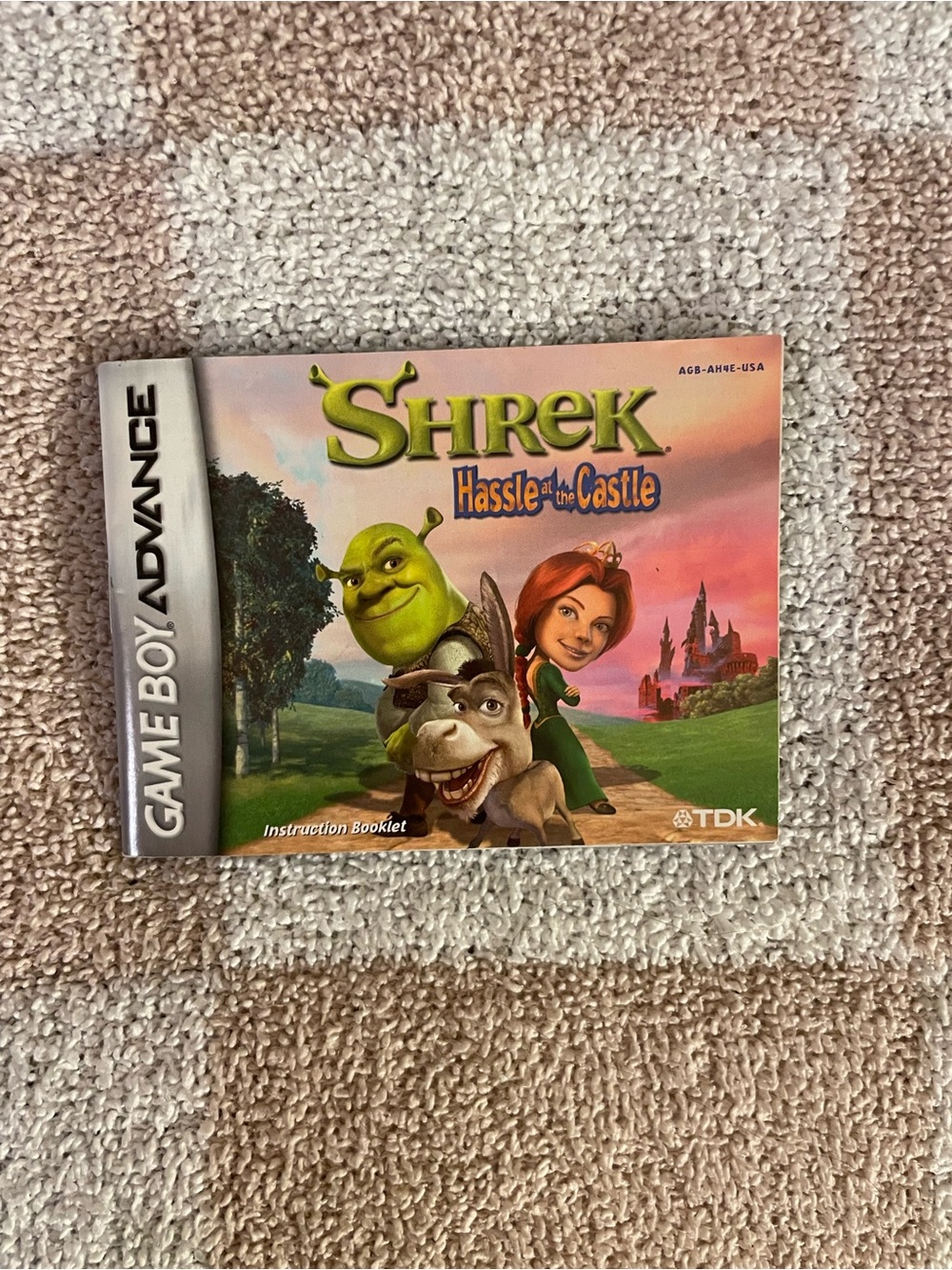Gameboy Shrek Hassle at the Castle instruction booklet manual